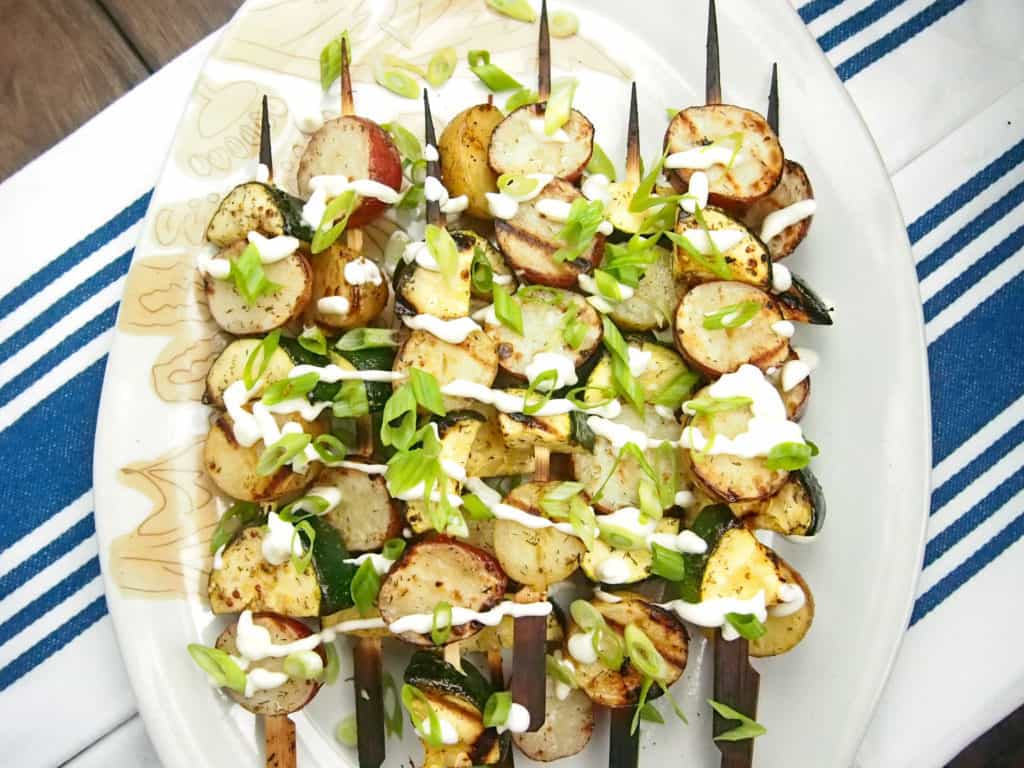 grilled potato salad with zucchini