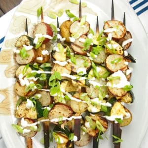 grilled potato salad with zucchini