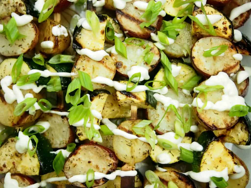 grilled potato salad with zucchini