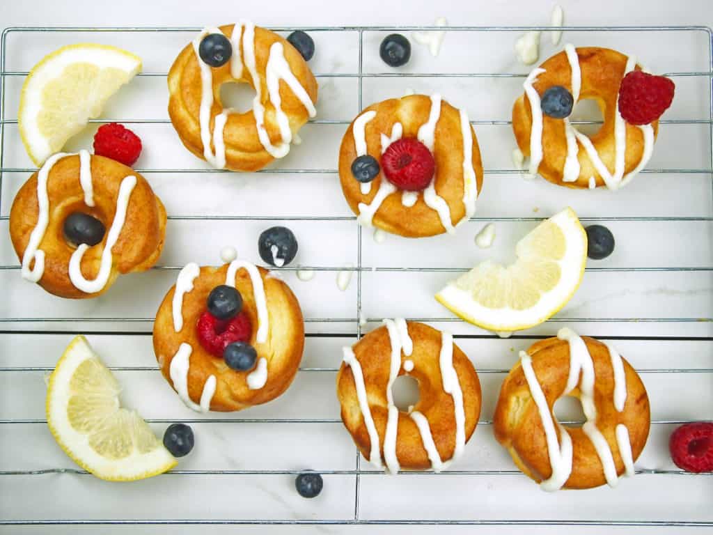 Lemon Mascarpone Doughnuts with Berries