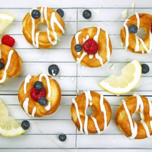 Lemon Mascarpone Doughnuts with Berries