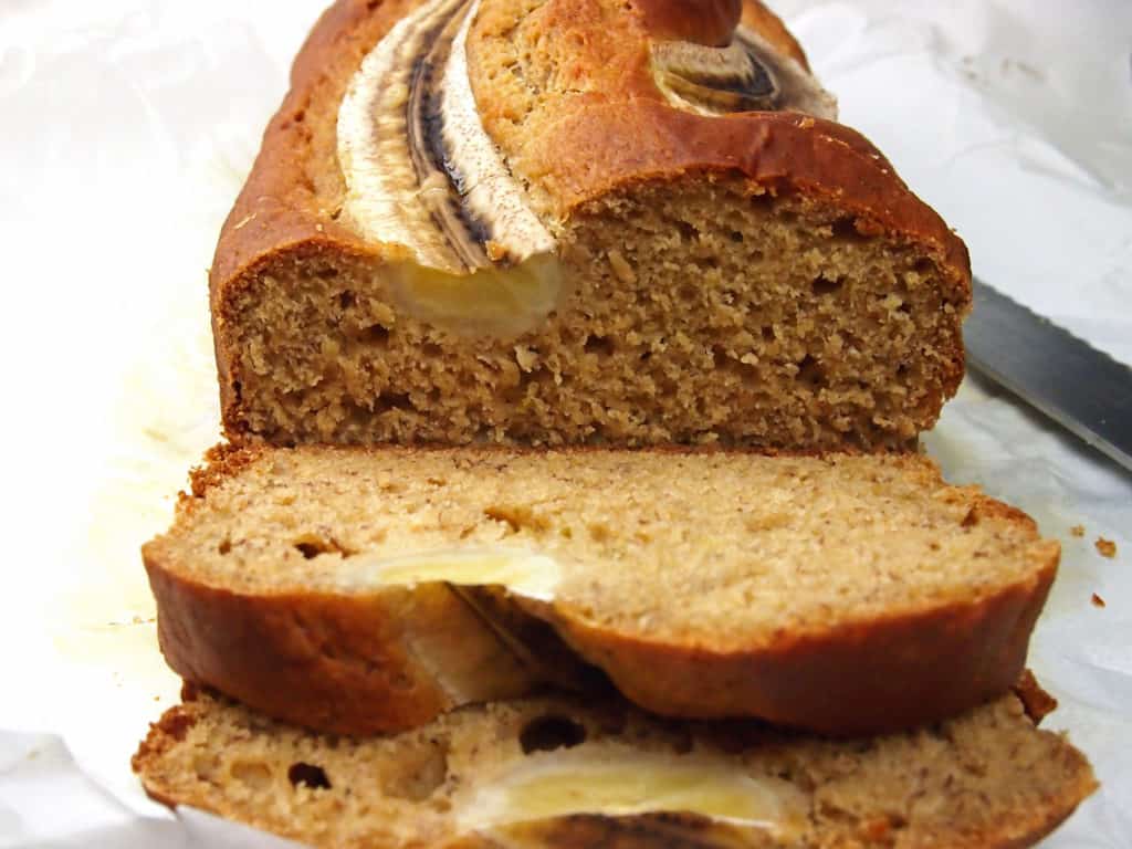 Sliced banana bread