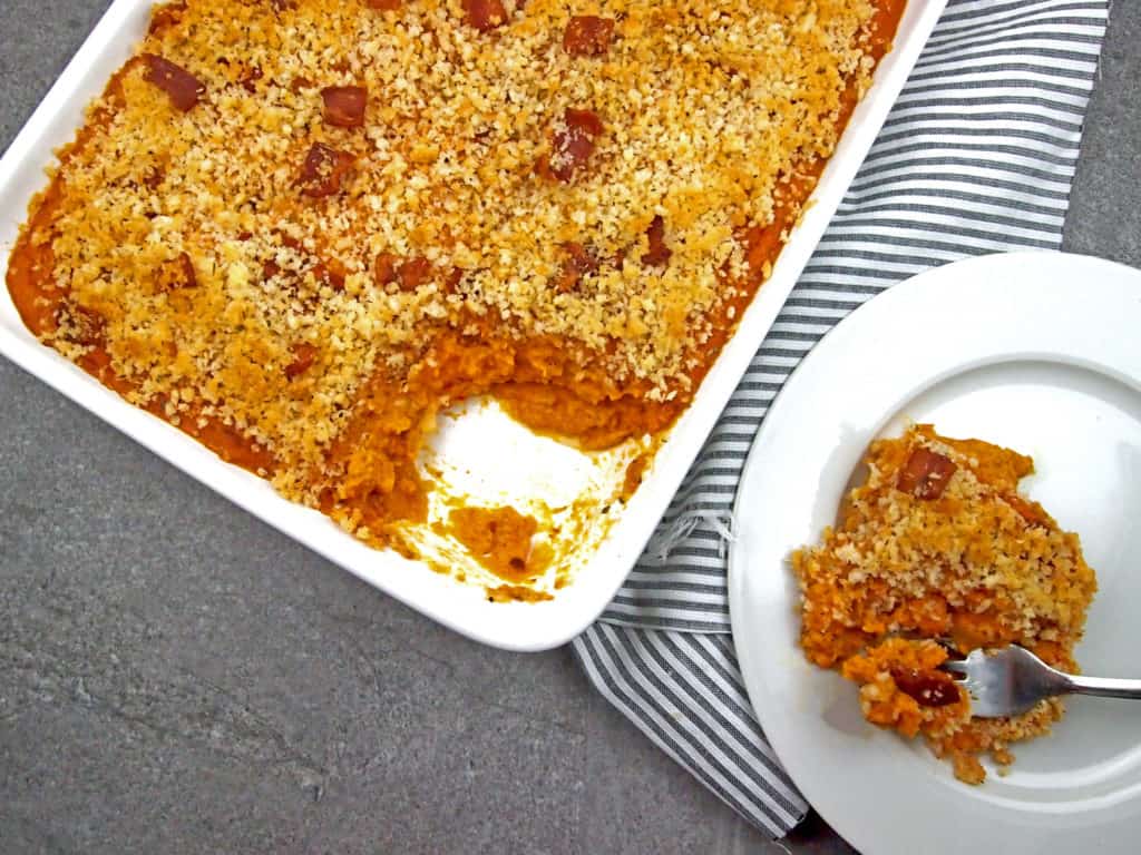 Overview of the savory sweet potato casserole