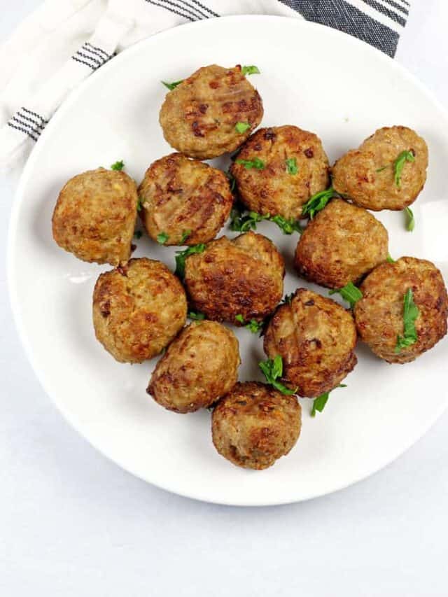 Easy Air Fryer Meatballs Made with Ground Turkey A Grateful Meal