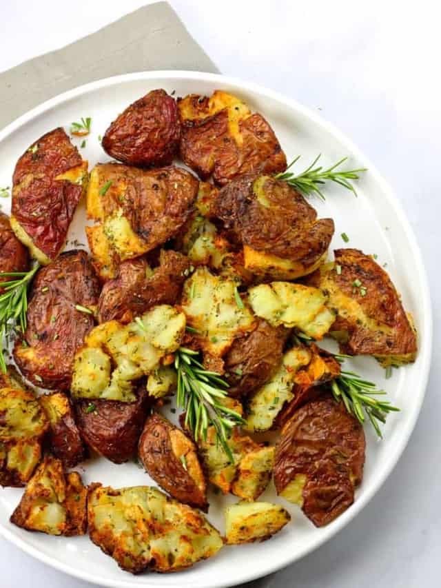 Smashed Potatoes in the Air Fryer Recipe A Grateful Meal
