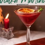 Pinterest image with the words "Cranberry Vodka Martini" at the top.
