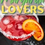Margarita image with words "easy gift ideas for margarita lovers" in text overlay.