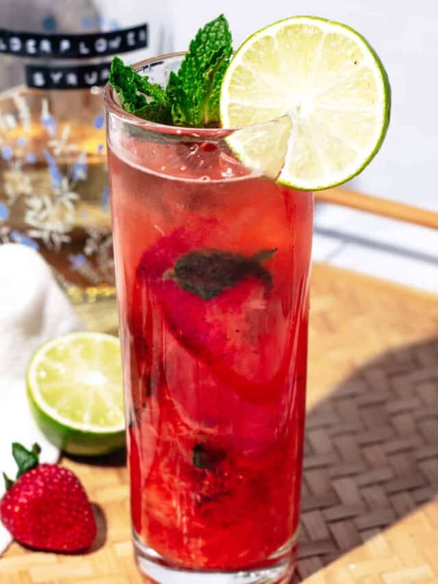 Strawberry Elderflower Mocktail Recipe A Grateful Meal