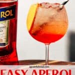 Pinterest image of cocktail with the words "easy Aperol spritz Cocktail" in text overlay.