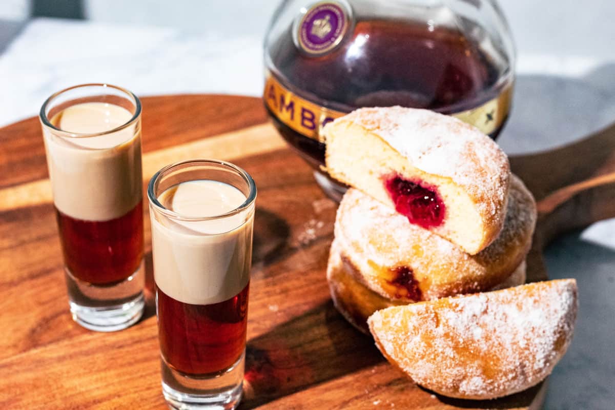 Raspberry Jam Donut Shot with Baileys and Chambord A Grateful Meal