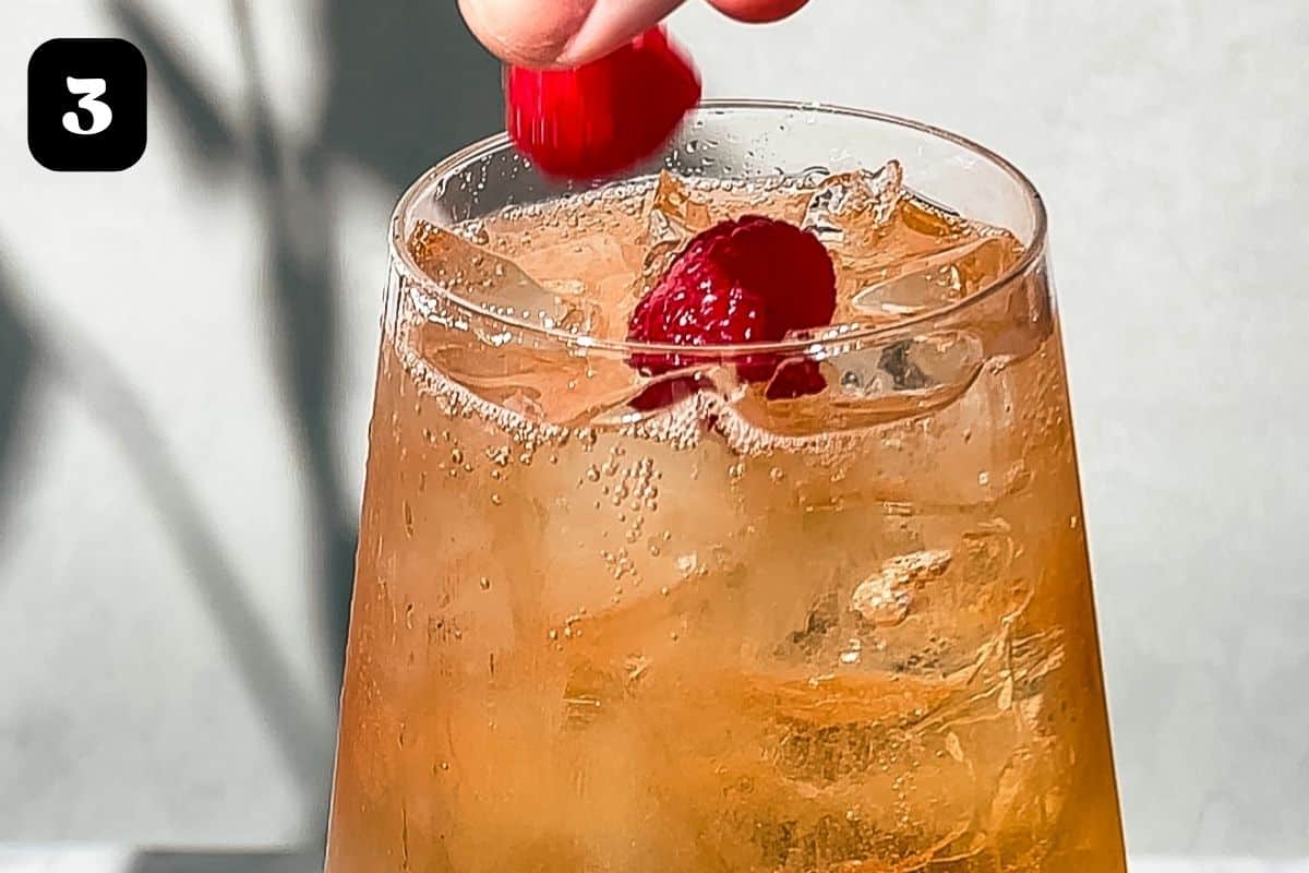 Bramble Pink Gin Spritz Cocktail with Raspberries A Grateful Meal