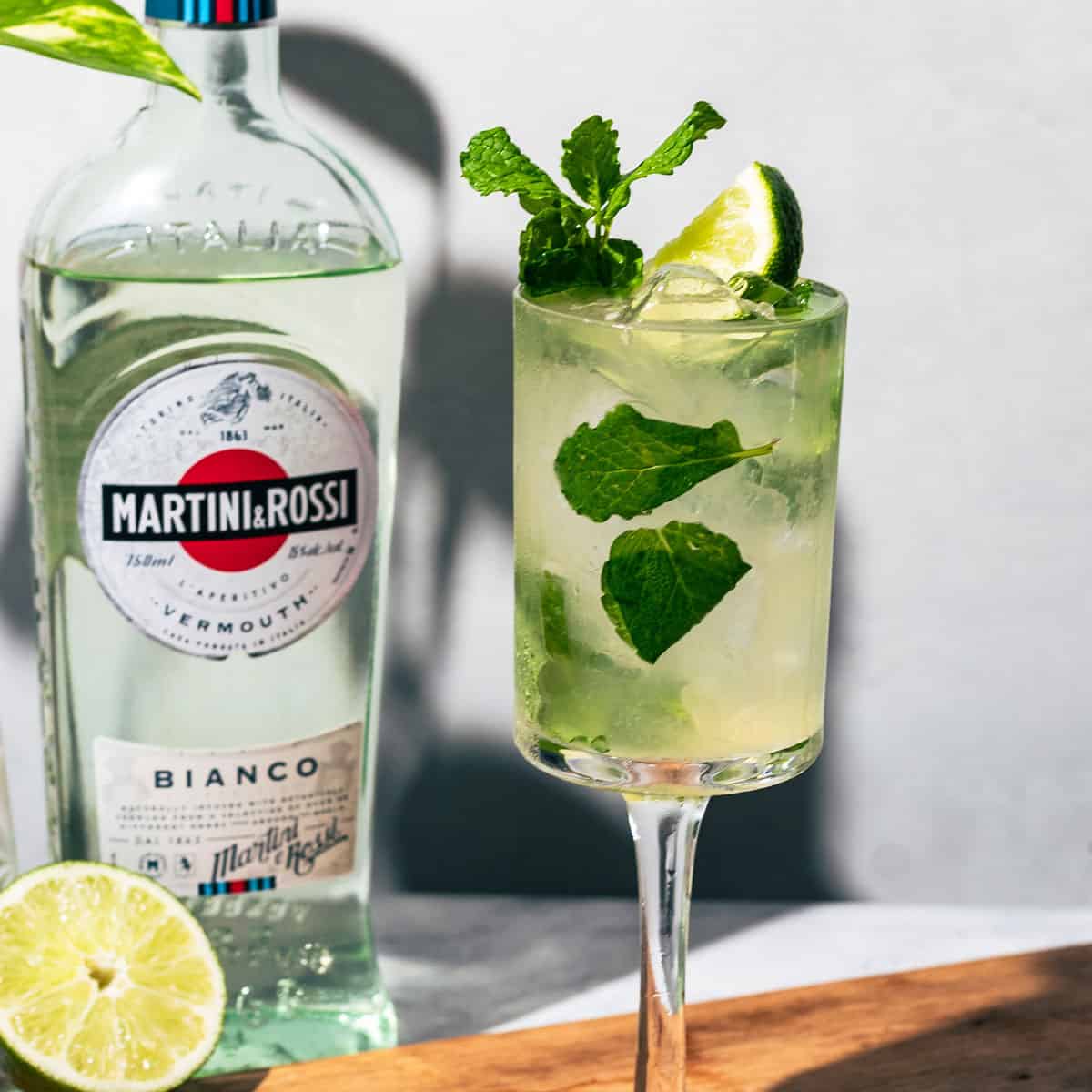 Easy Martini Royale Cocktail with Mint and Prosecco - A Grateful Meal