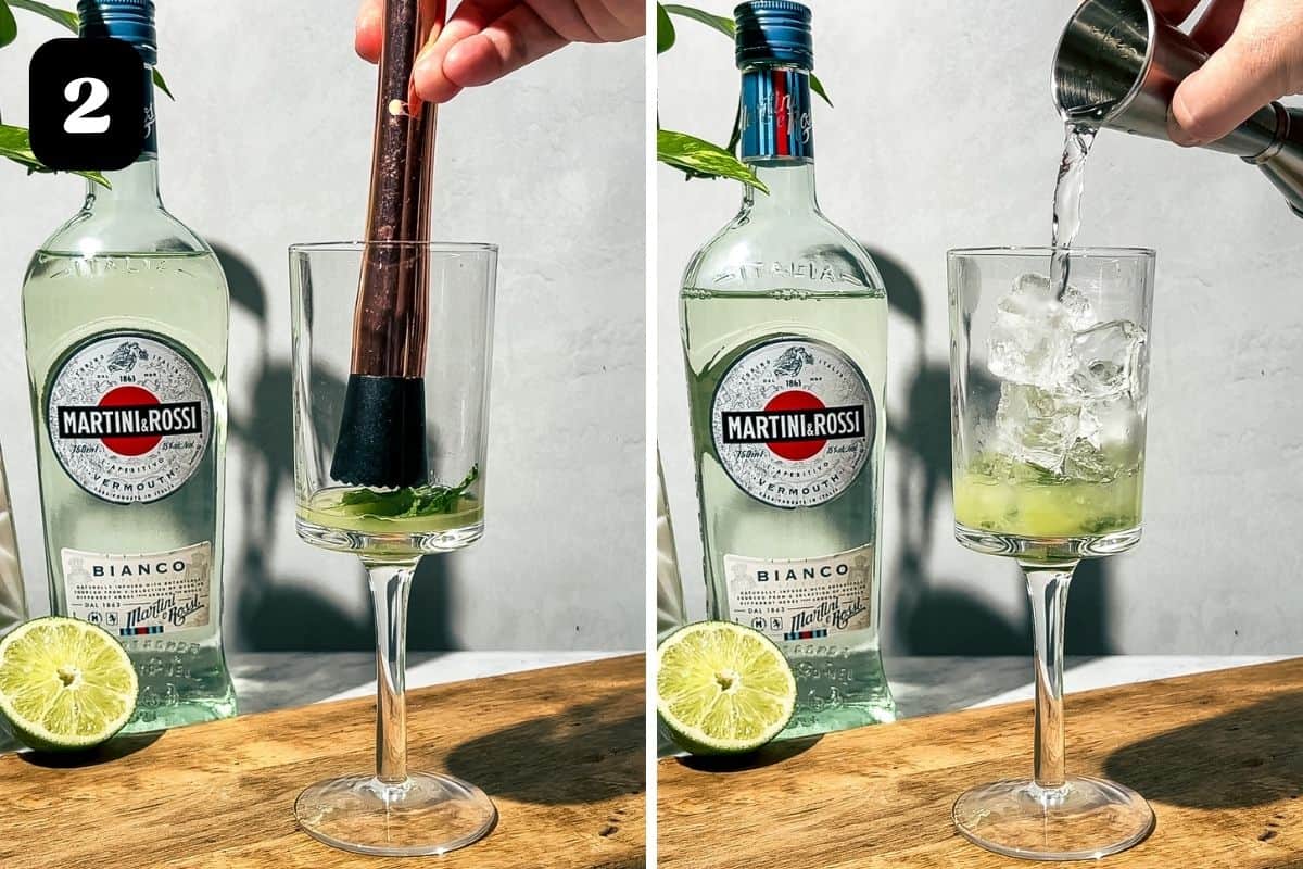 Easy Martini Royale Cocktail with Mint and Prosecco - A Grateful Meal