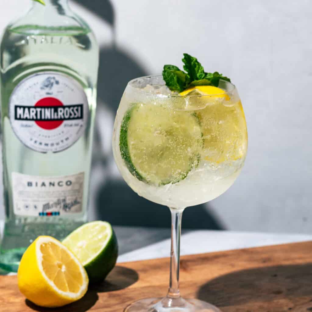 Bramble Pink Gin Spritz Cocktail with Raspberries A Grateful Meal