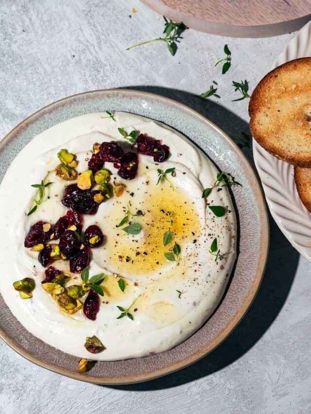Easy Whipped Goat Cheese with Toasted Crostini A Grateful Meal