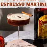 Pinterest images of the drink with the words "The Great Pumpkin Espresso Martini" in text overlay.