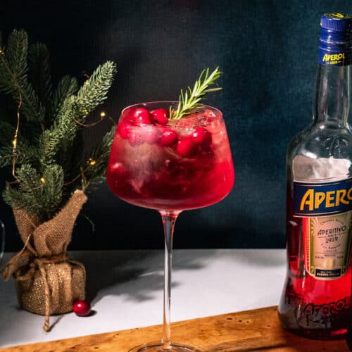 Cranberry Winter Aperol Spritz Cocktail - A Grateful Meal