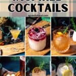Pinterest image of the cocktails with the words "Outlander Inspired Cocktails" in text overlay.