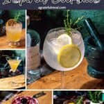 Pinterest image of the cocktails with the words "Outlander Inspired Cocktails" in text overlay.